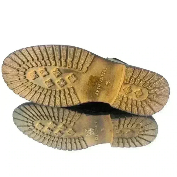 DIESEL UNPLAGGED Men's Brown Leather Boots Casual, Ankle Size US 11.5 EUR 45 - Picture 10 of 14